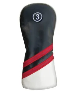 PU Leatherette Headcovers Black/Red/White -Custom Clubs shop HC 6232 FW 1