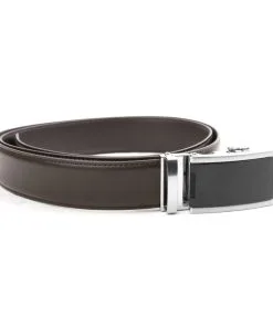 Tour Gear Golf Tour Gear Custom Fit Ratchet Belt Brown With Satin Black & Silver Buckle