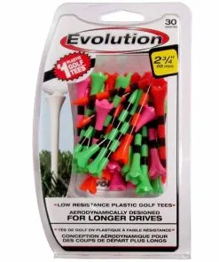 Pride Golf Tees Pride Evolution Striped Plastic 2-3/4" Golf Tees - 30 Pack