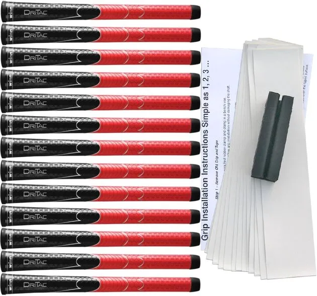 Winn Grips Winn Dri-Tac Men's Black/Red Grip Kit 1 Winn Grips Winn Dri-Tac Men's Black/Red Grip Kit