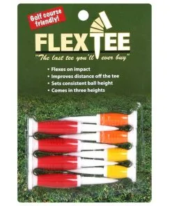 FlexTee Flexible Golf Tees Florescent Red/Orange/Yellow - Pack Of 8