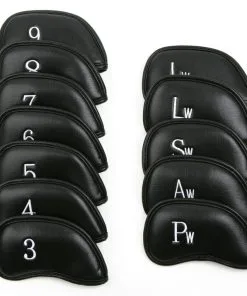 Intech Premium Synthetic Leather Golf Iron Head Covers With Magnetic Closure - Set Of 12 -Custom Clubs shop d 8281