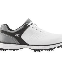 Stuburt Evolve Tour II Spiked Golf Shoes -Custom Clubs shop stuburt evolvetourIIspikedshoewhitegrey 1280x